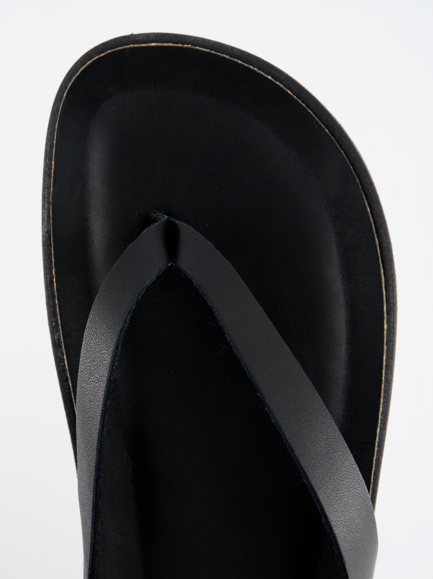 Sandalia Negra De Piel - Saim