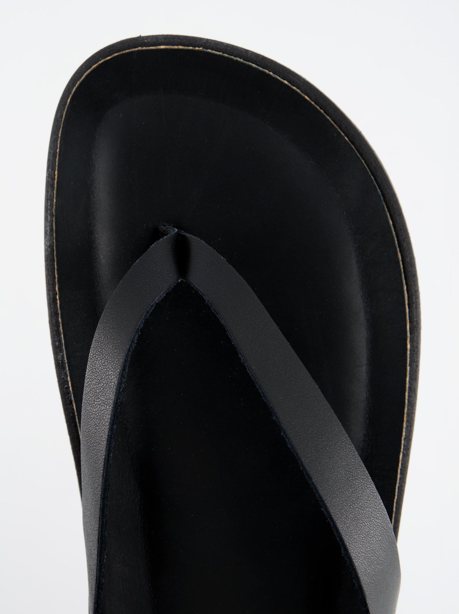 Sandalia Negra De Piel - Saim