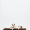 Sandalia Plana De Piel Beige - Kravi