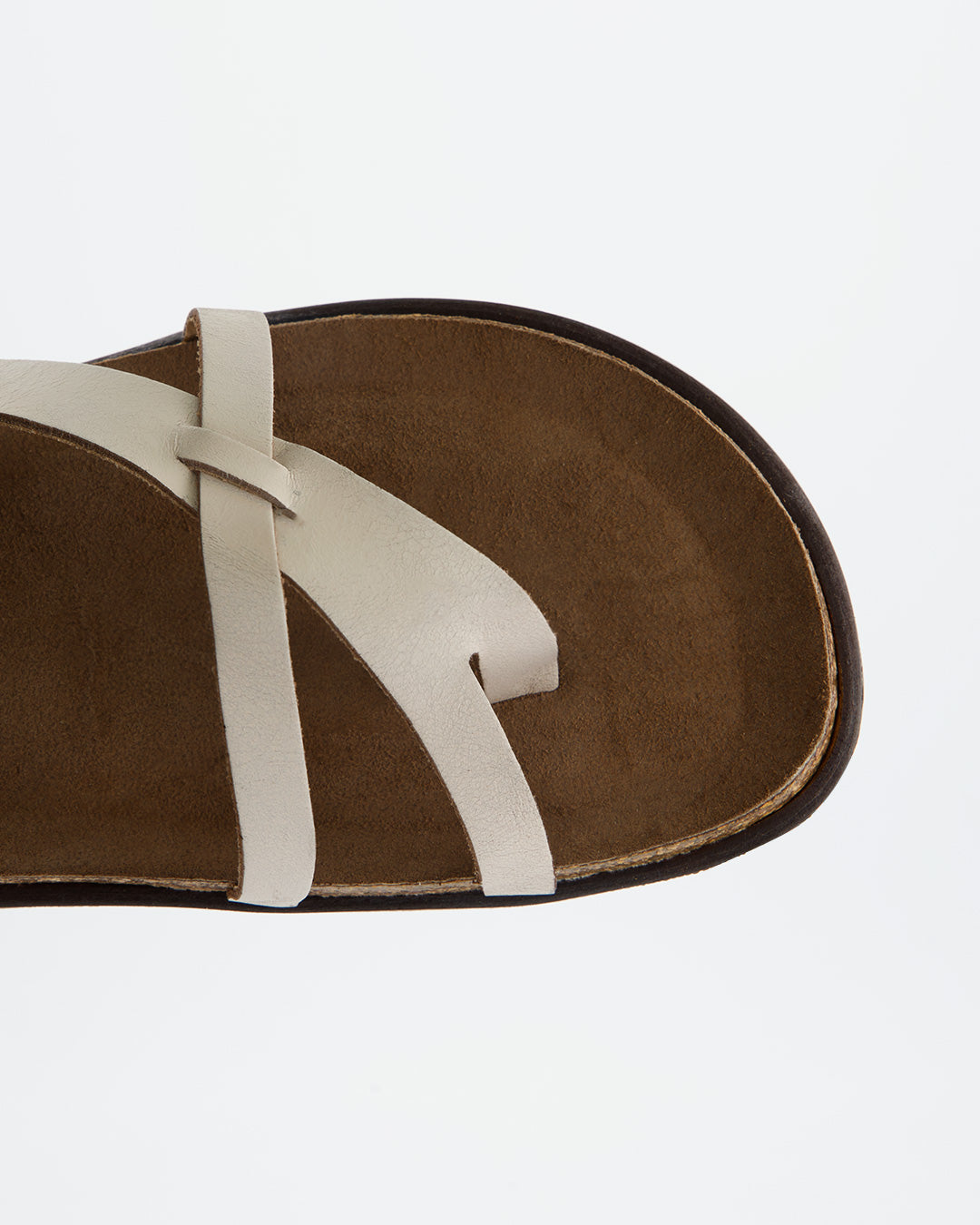 Sandalia Plana De Piel Beige - Kravi