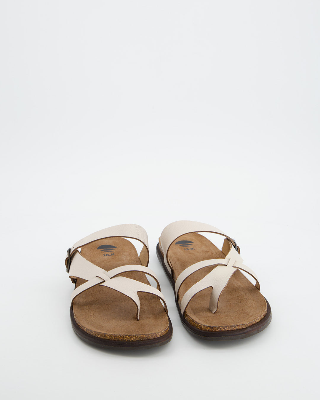 Sandalia Plana De Piel Beige - Kravi