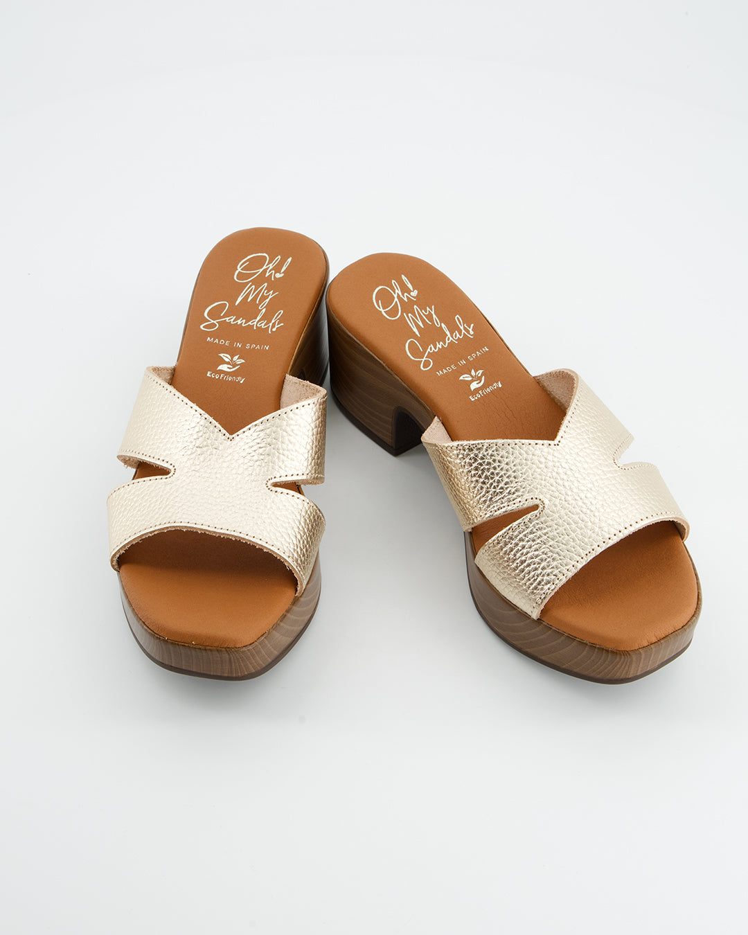 Sandalias Con Plataforma Dorada - Sens
