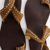 Sandalias Planas De Piel Serraje Con Tachas - Nomada