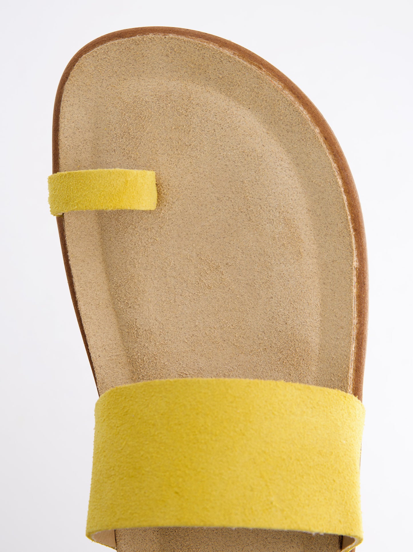 Sandalias Planas De Serraje Amarillo - Katao