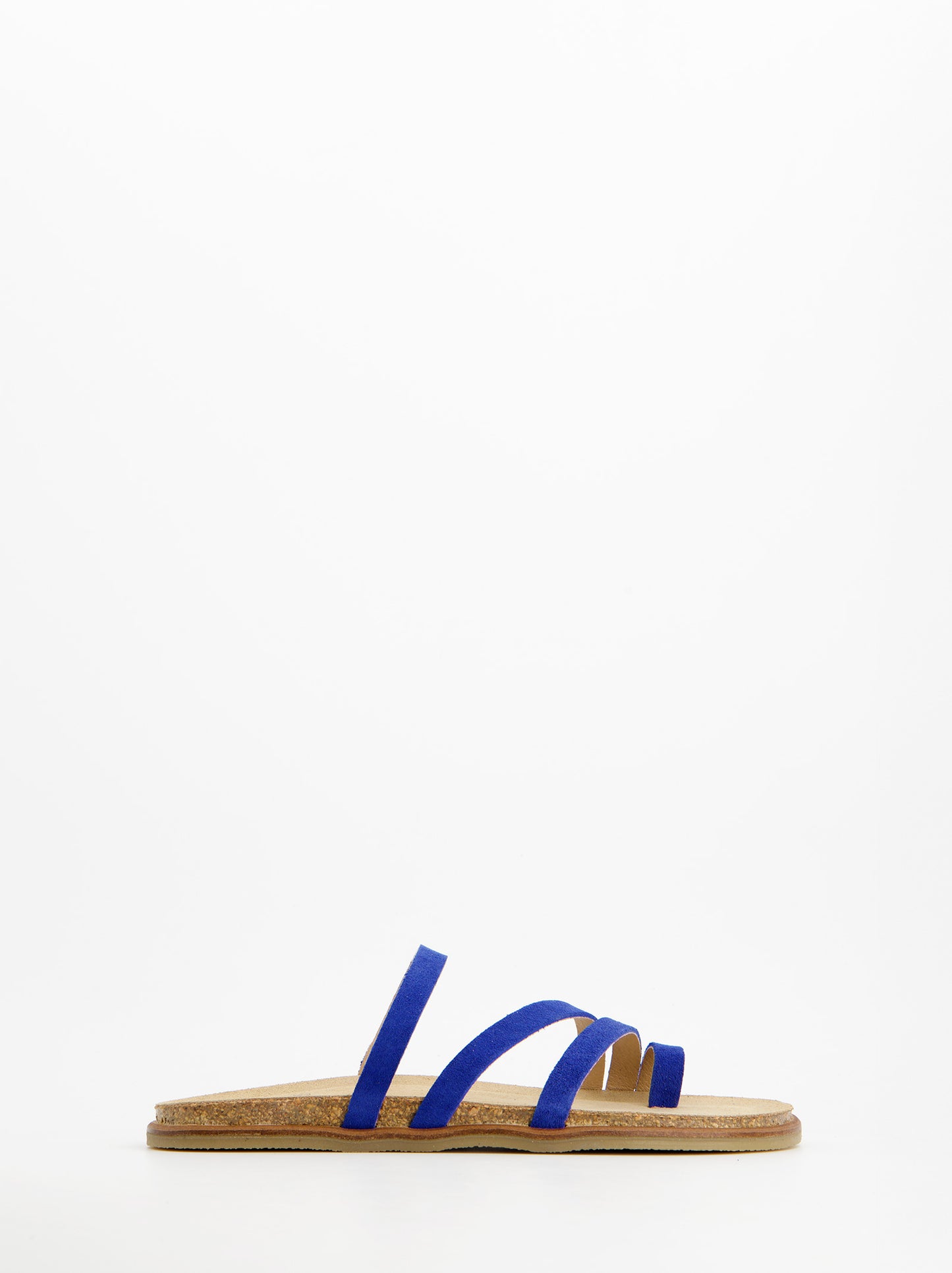Sandalias Planas De Serraje Azul - Vane