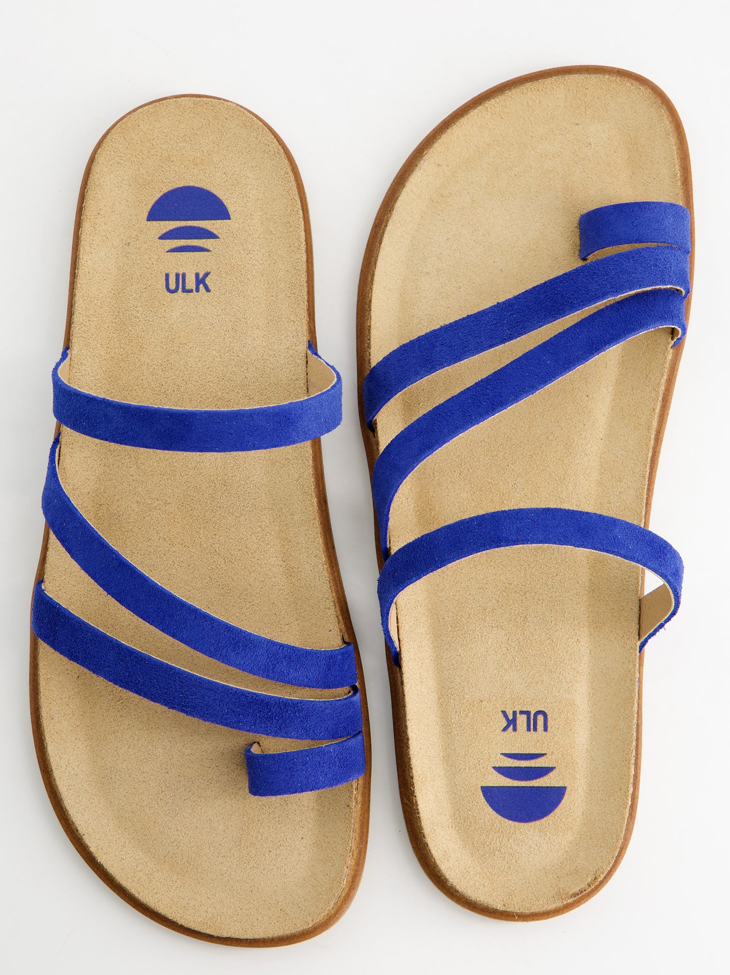 Sandalias Planas De Serraje Azul - Vane