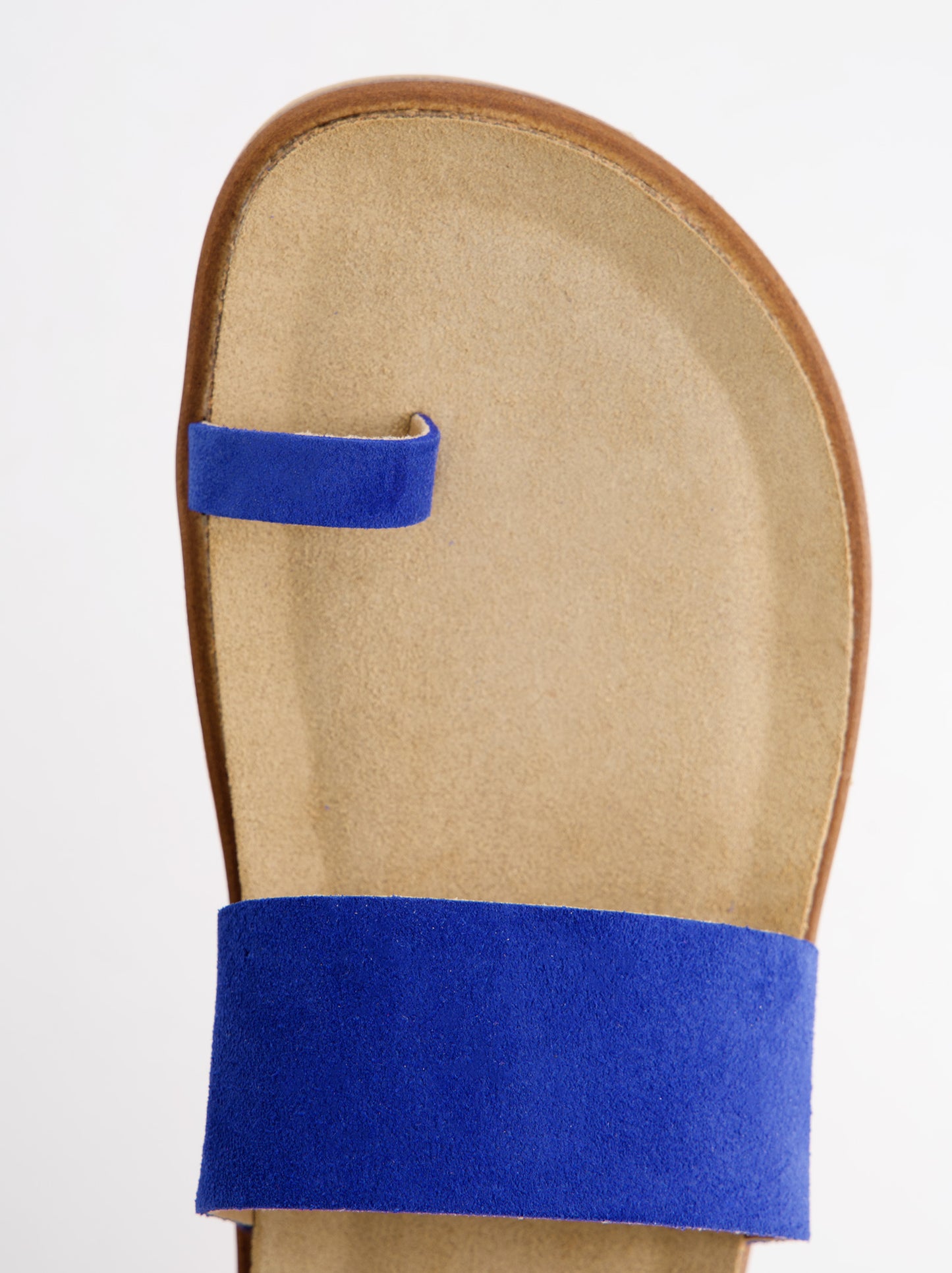Sandalias Planas De Serraje Azul - Katao