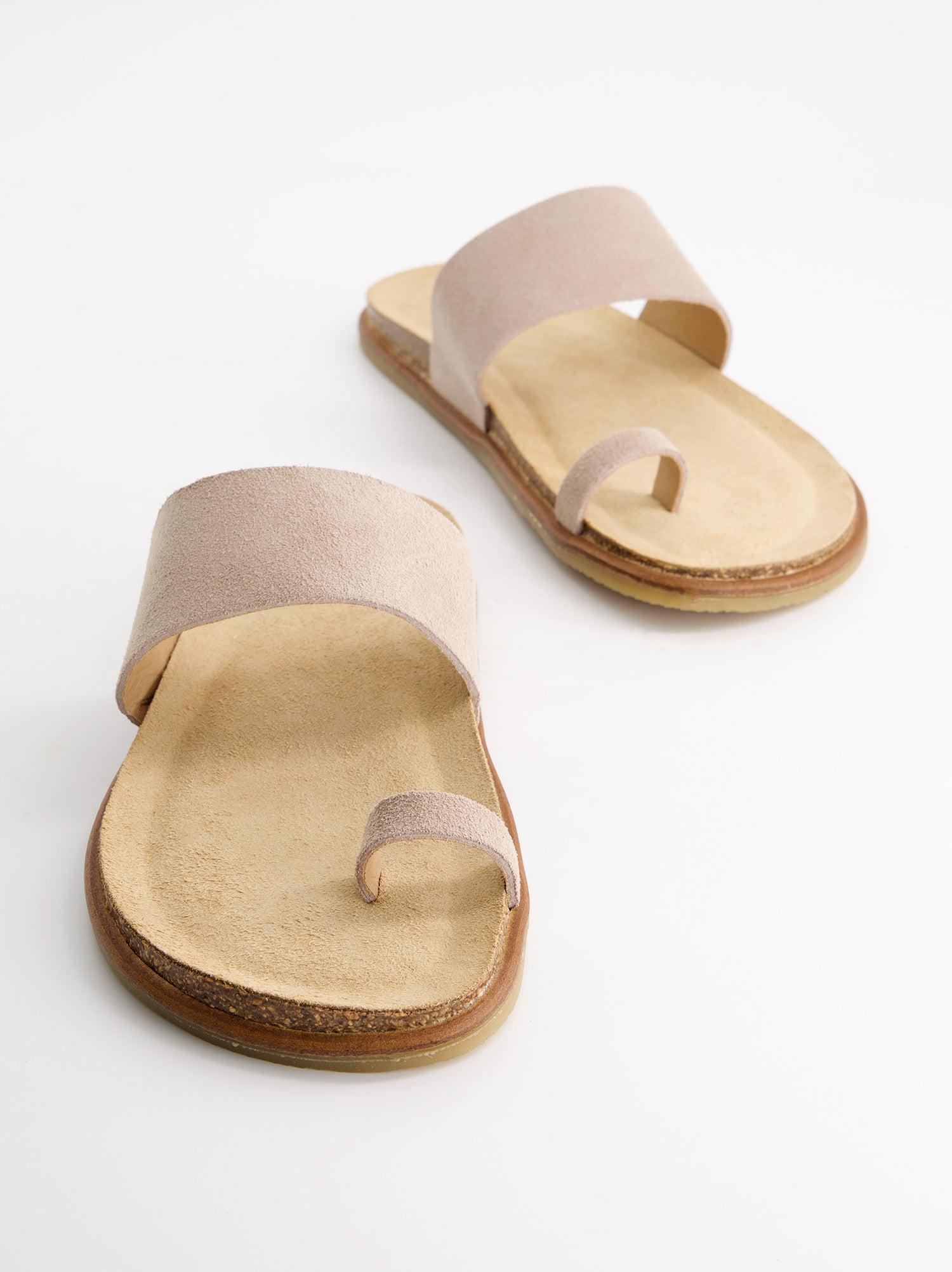 Sandalias Planas De Serraje Beige - Katao