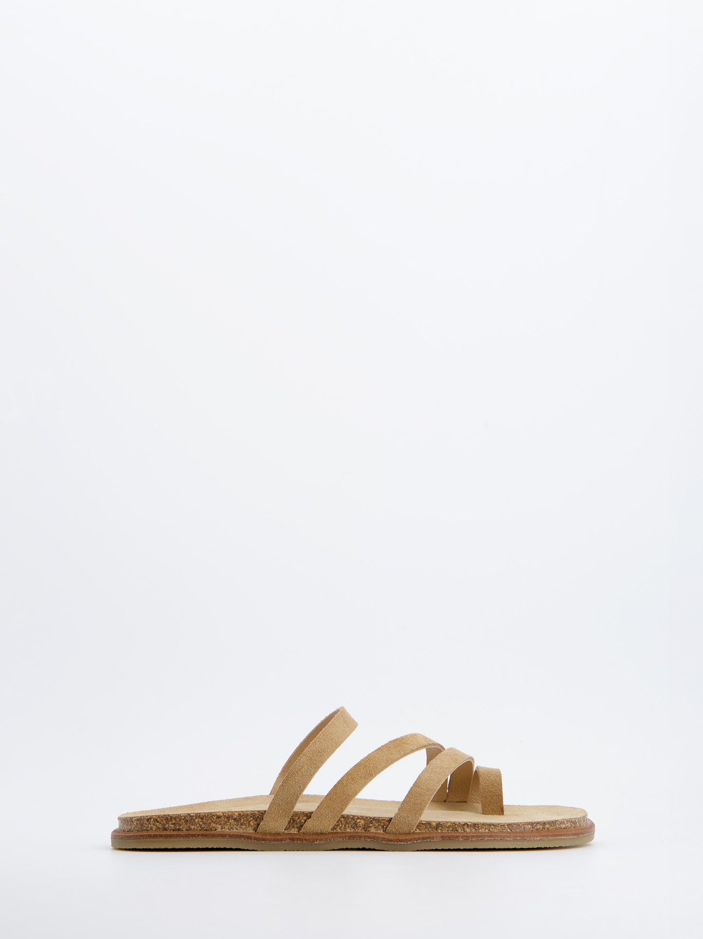 Sandalias Planas De Serraje Beige - VAne
