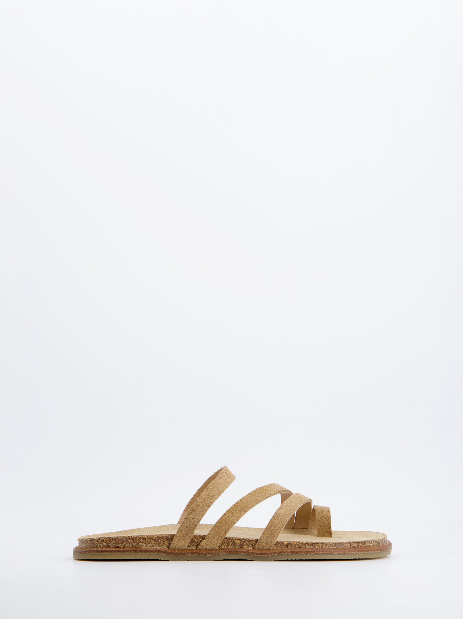 Sandalias Planas De Serraje Beige - VAne