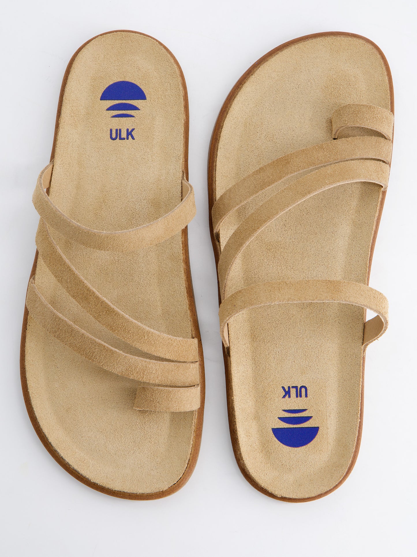 Sandalias Planas De Serraje Beige - VAne