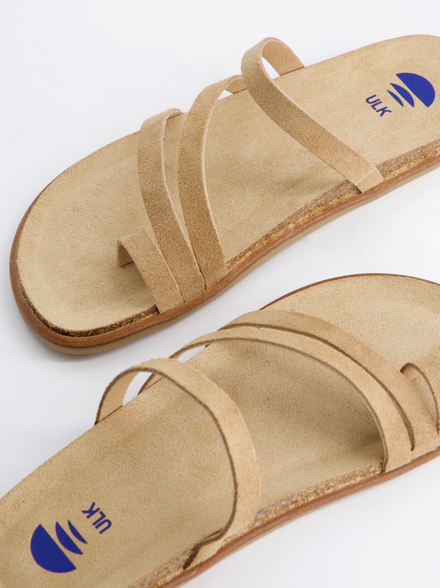 Sandalias Planas De Serraje Beige - VAne