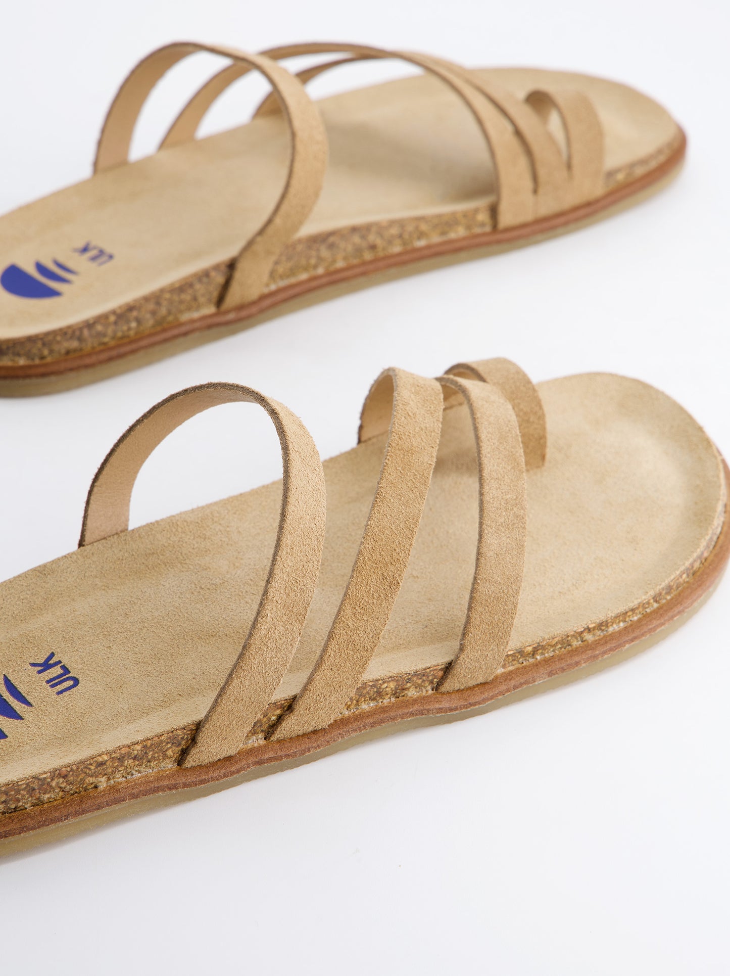 Sandalias Planas De Serraje Beige - VAne
