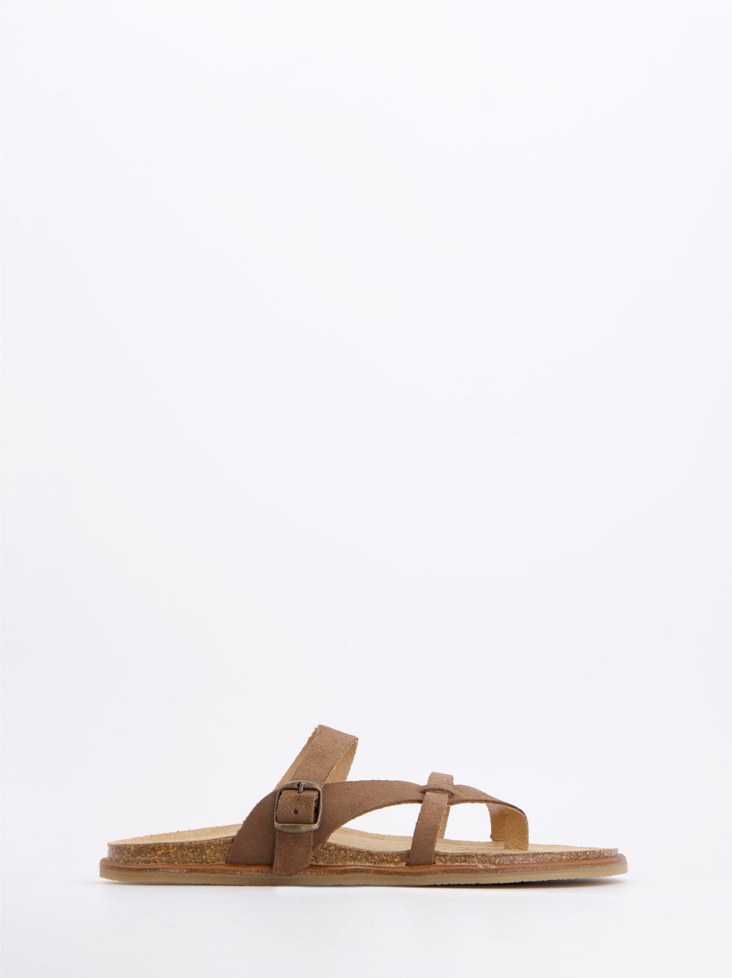 Sandalias Planas De Serraje Taupe - Krabi