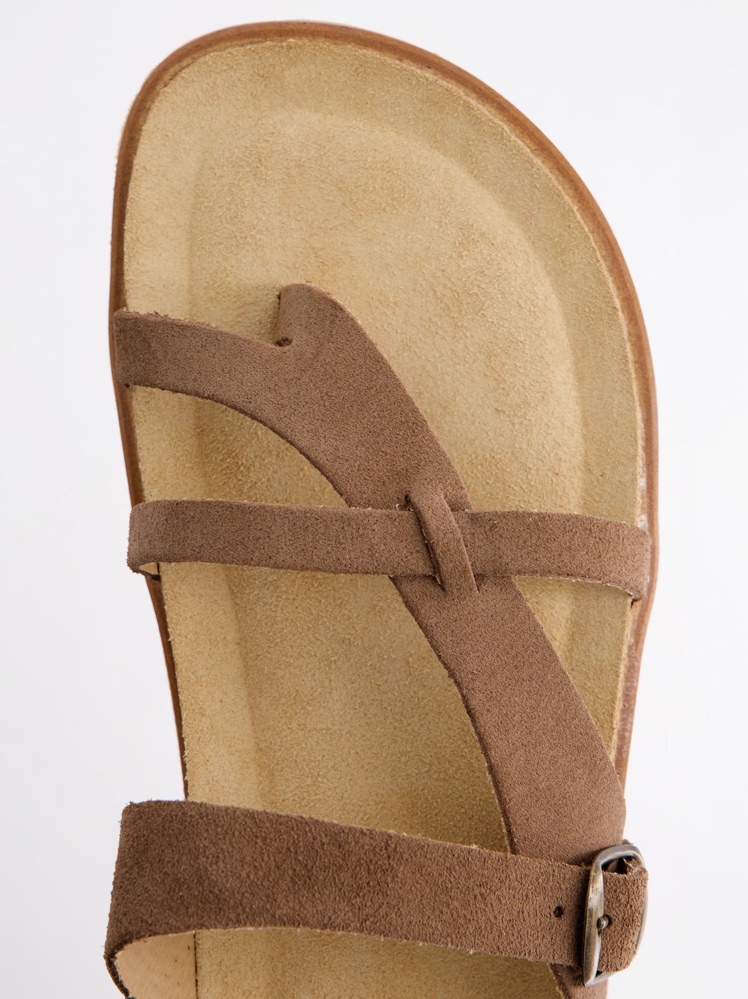 Sandalias Planas De Serraje Taupe - Krabi