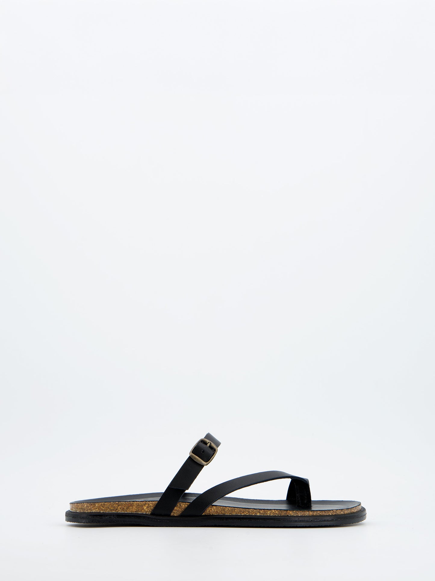 Sandalias Planas De Tiras Negras -Karem