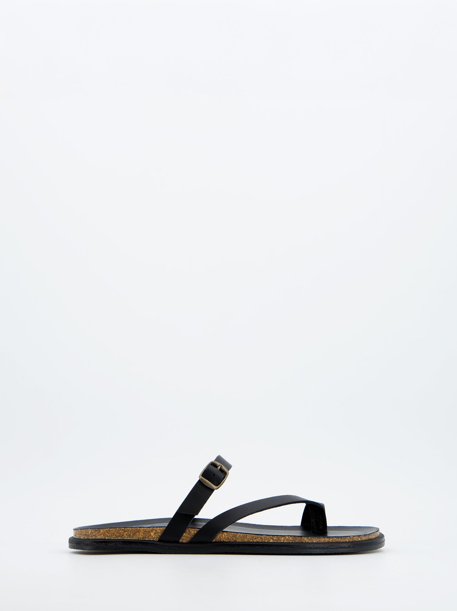 Sandalias Planas De Tiras Negras -Karem