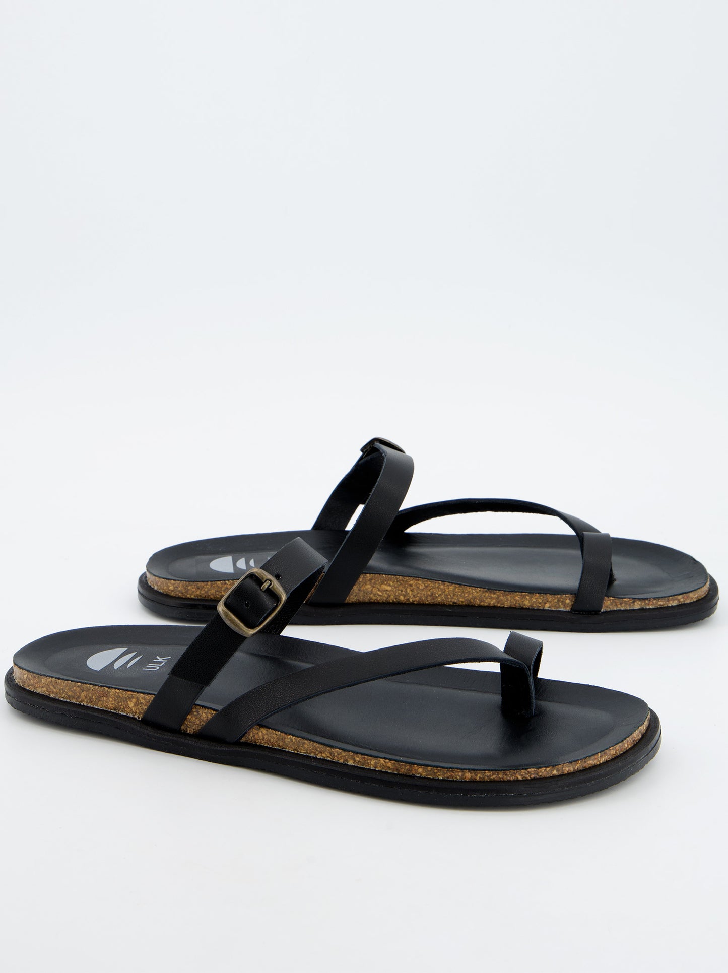 Sandalias Planas De Tiras Negras -Karem