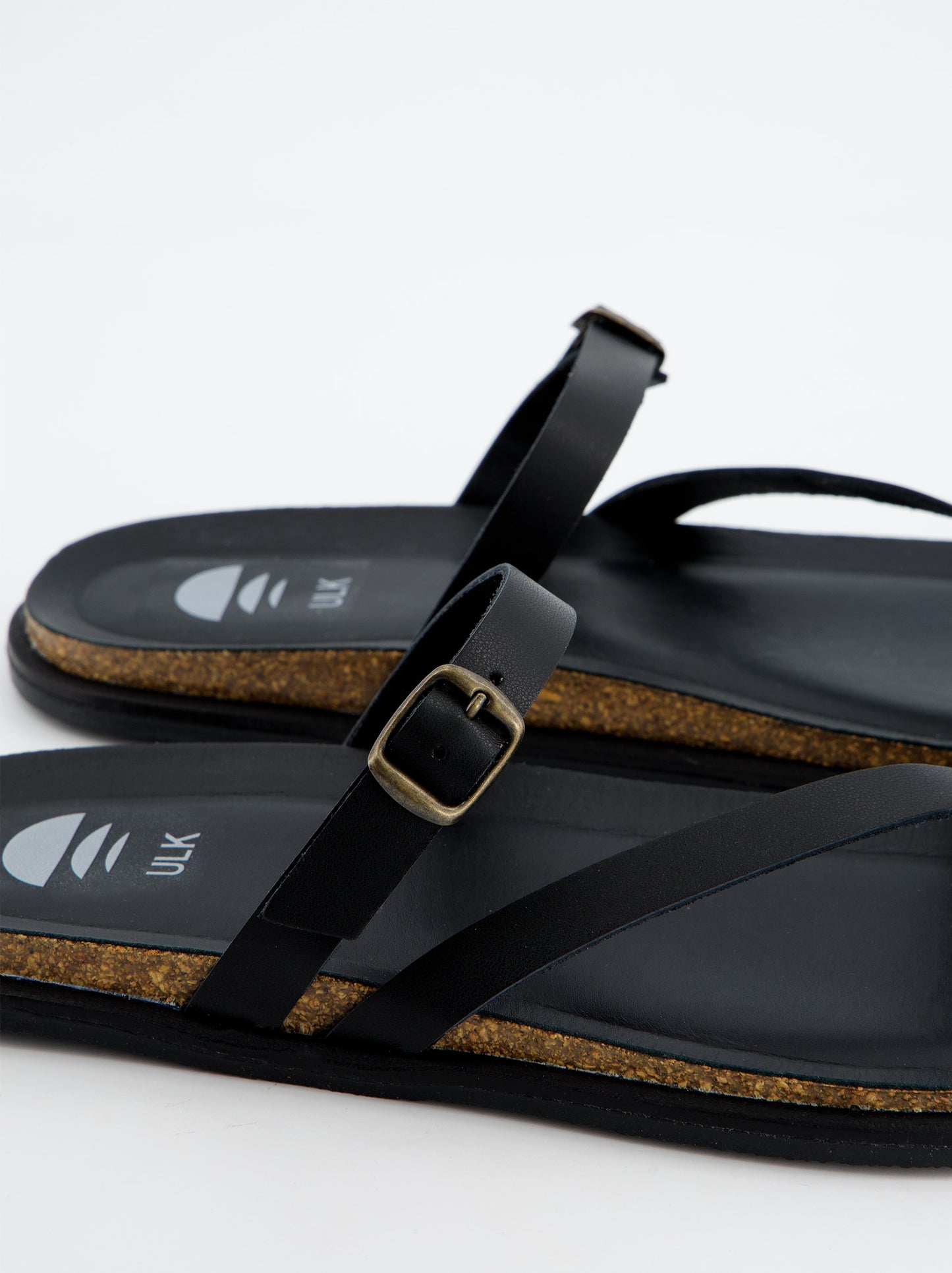 Sandalias Planas De Tiras Negras -Karem