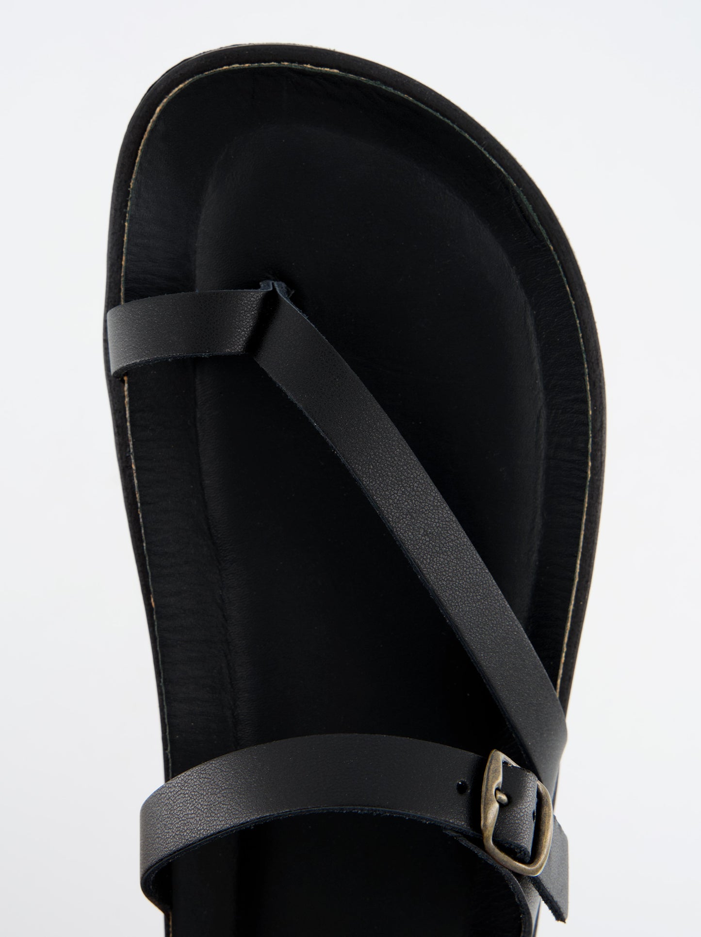 Sandalias Planas De Tiras Negras -Karem