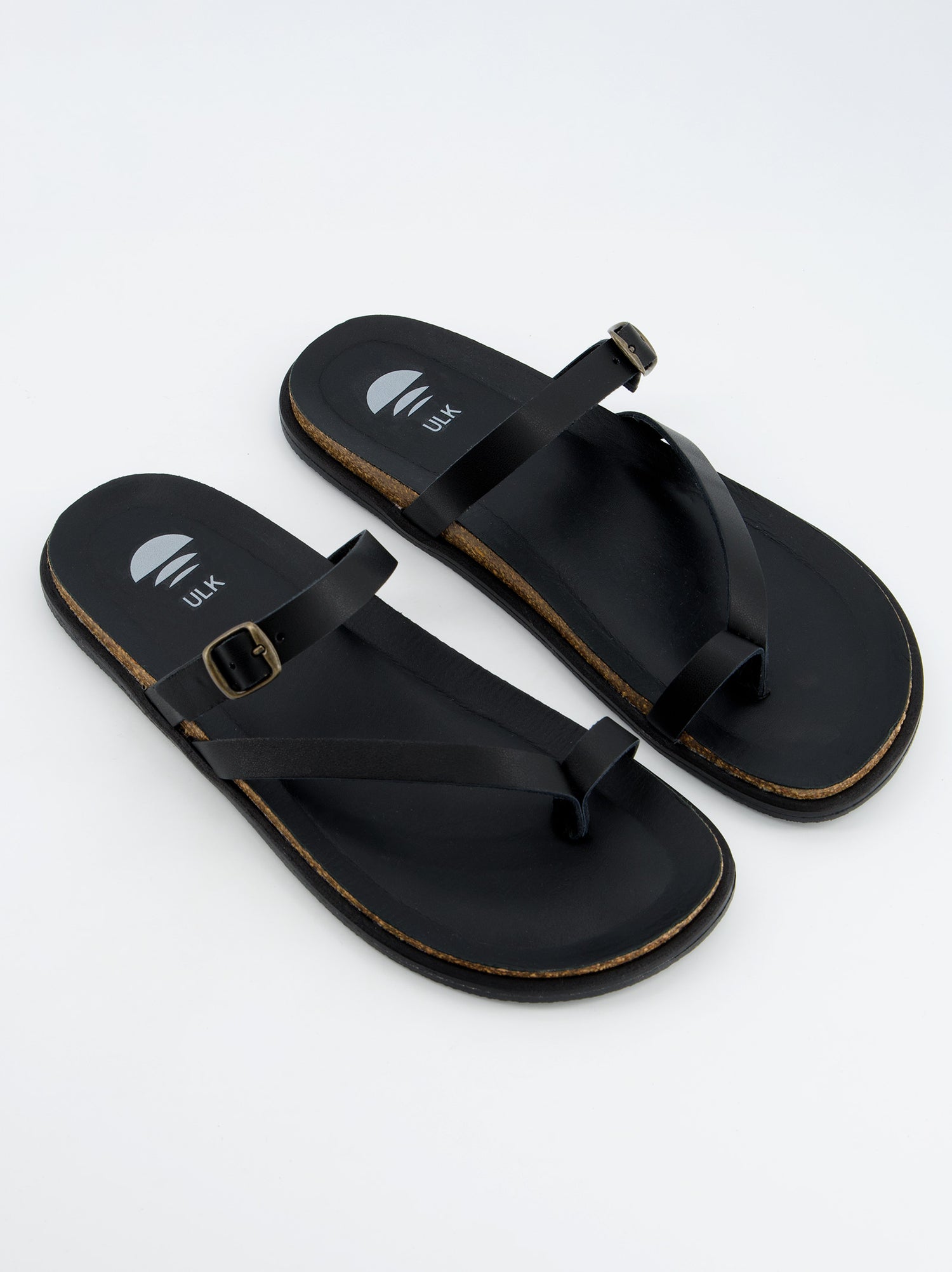 Sandalias Planas De Tiras Negras -Karem