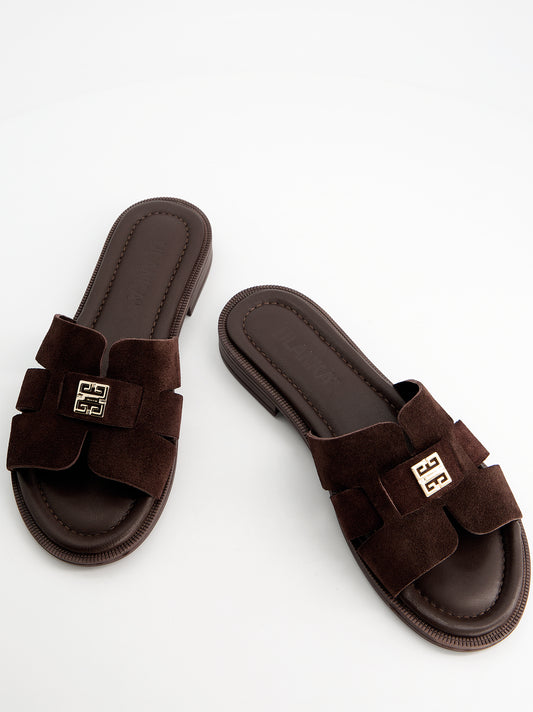 Sandalias de ante y punta cuadrada - Terent