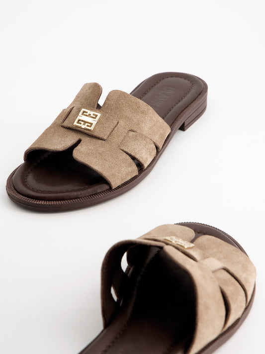 Sandalias de ante y punta cuadrada - Terent