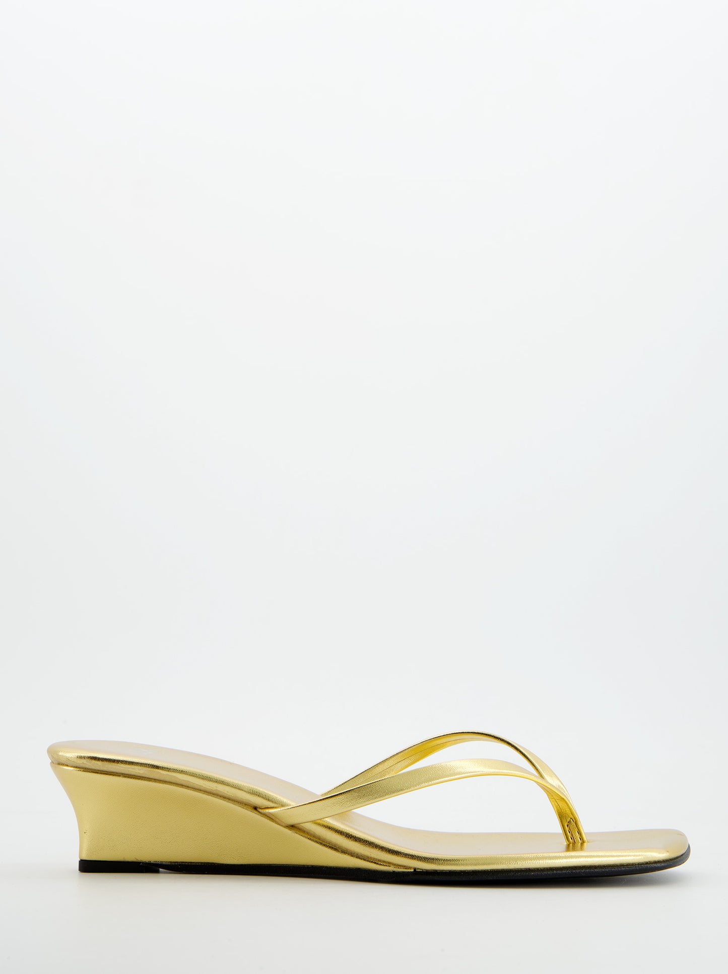 Sandalias de cuña acabado oro - Siete