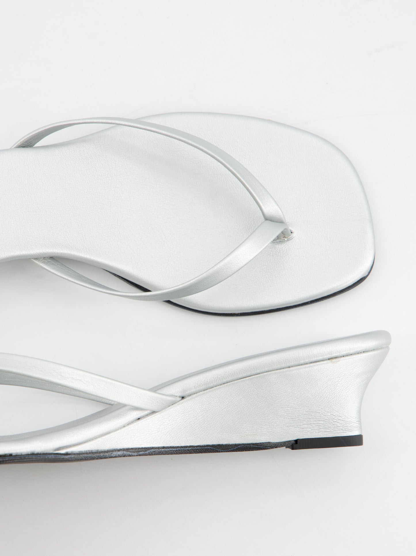 Sandalias de cuña plateadas - Siete