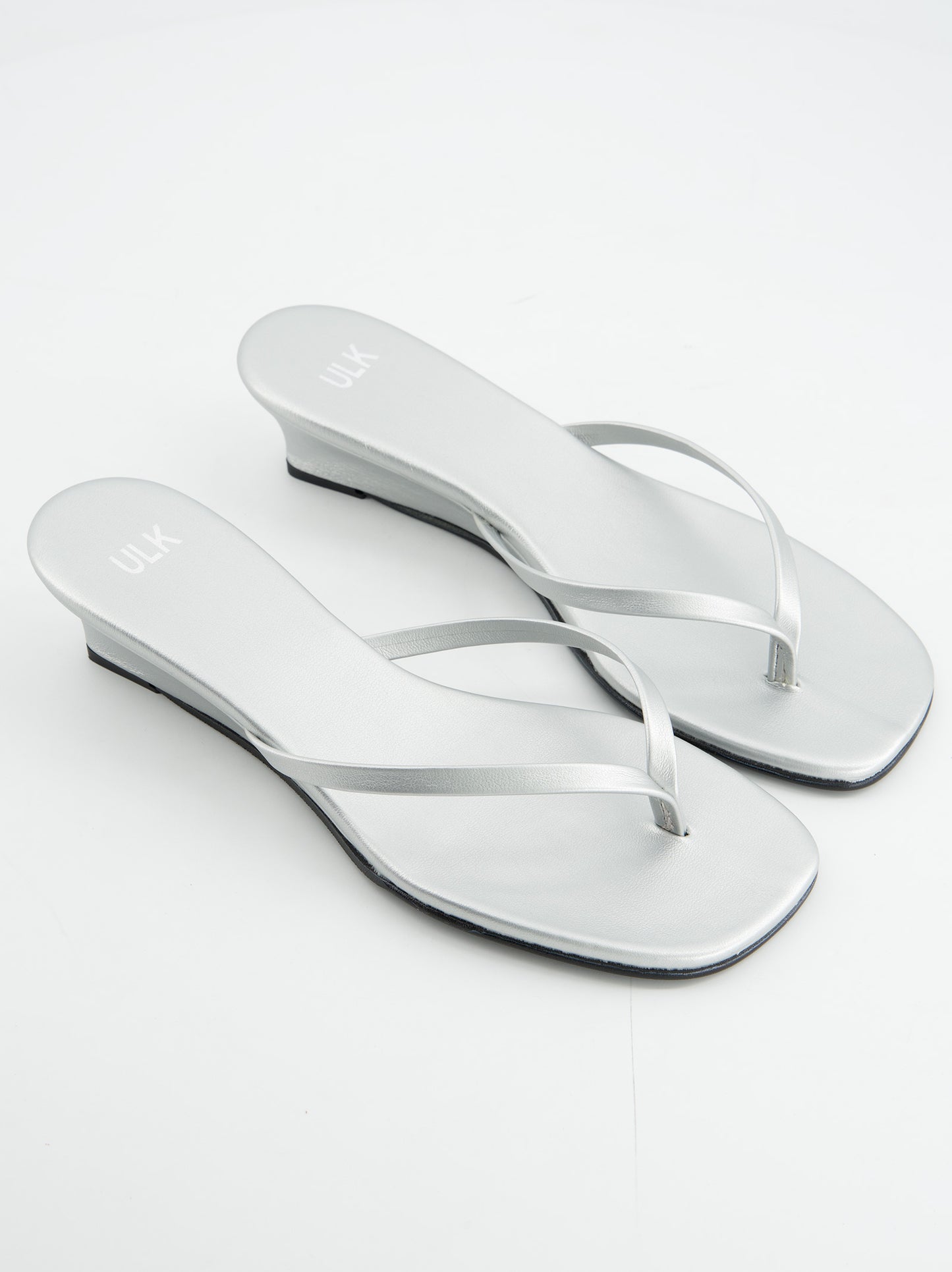 Sandalias de cuña plateadas - Siete