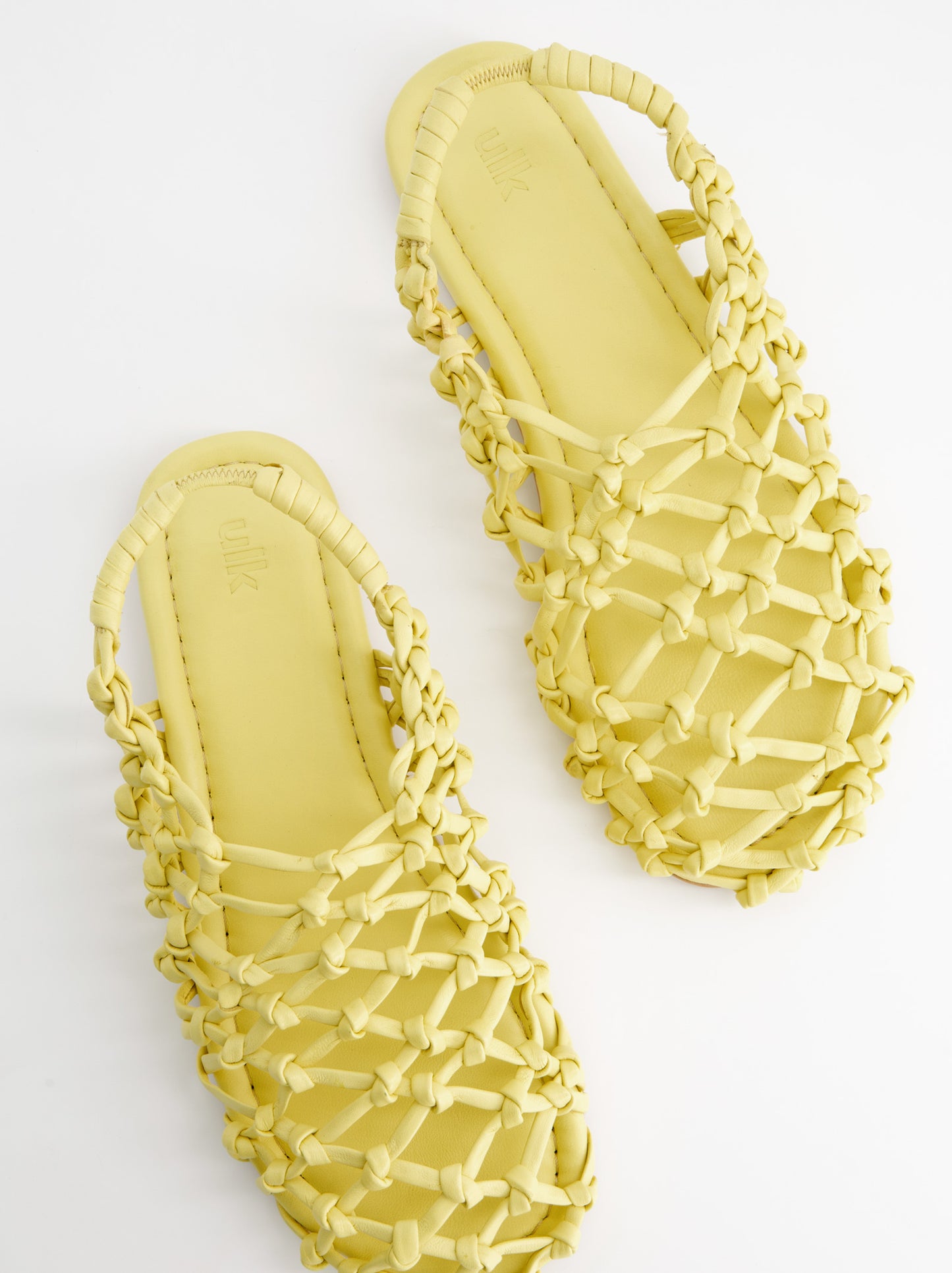 Sandalias de piel trenzada amarillas - Thunder