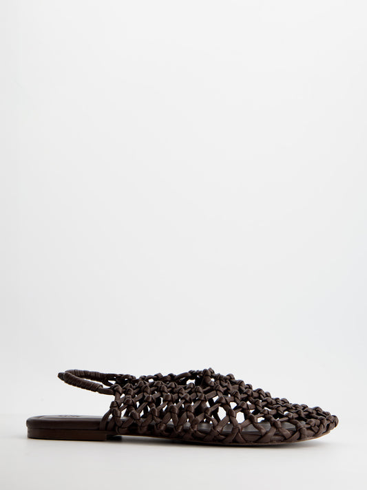 Sandalias de piel trenzada marrones - Thunder