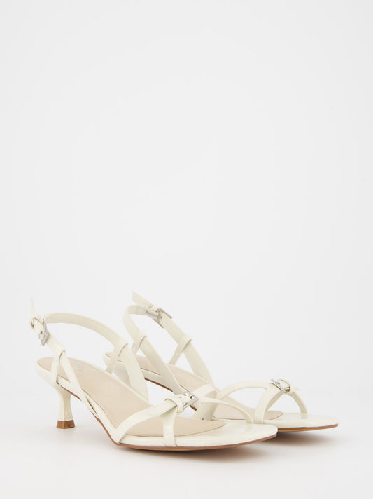Sandalias de tias con tacón bajo - Cream