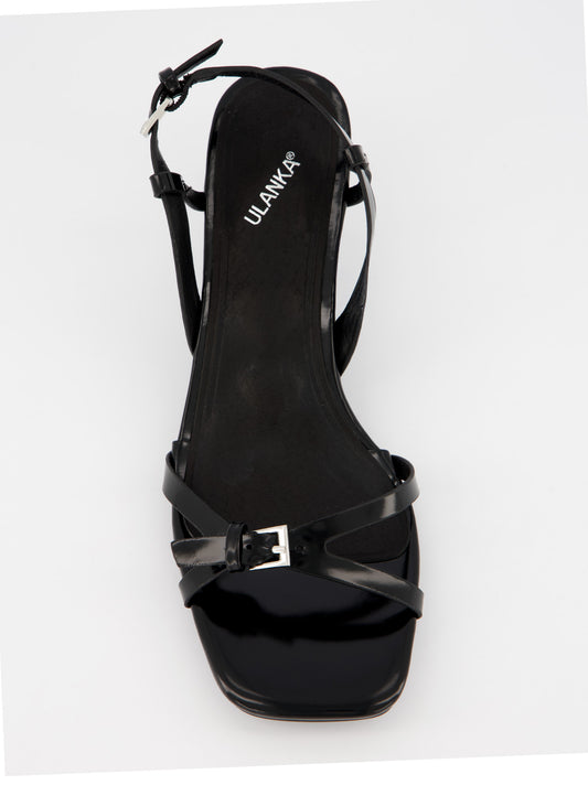 Sandalias de tiras con tacón - Cream