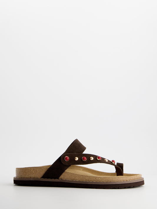 Sandalias en ante con detalles ornamentales - Kaia