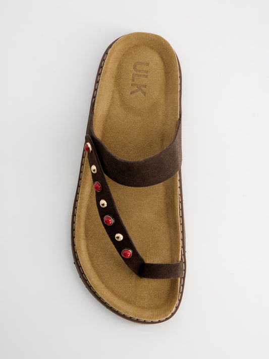 Sandalias en ante con detalles ornamentales - Kaia