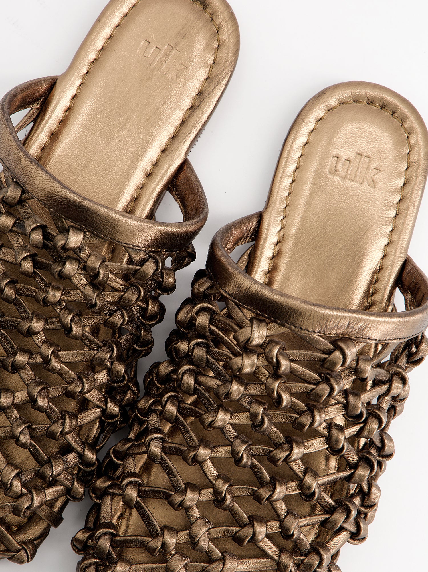 Sandalias mule trenzadas efecto bronce - Siena