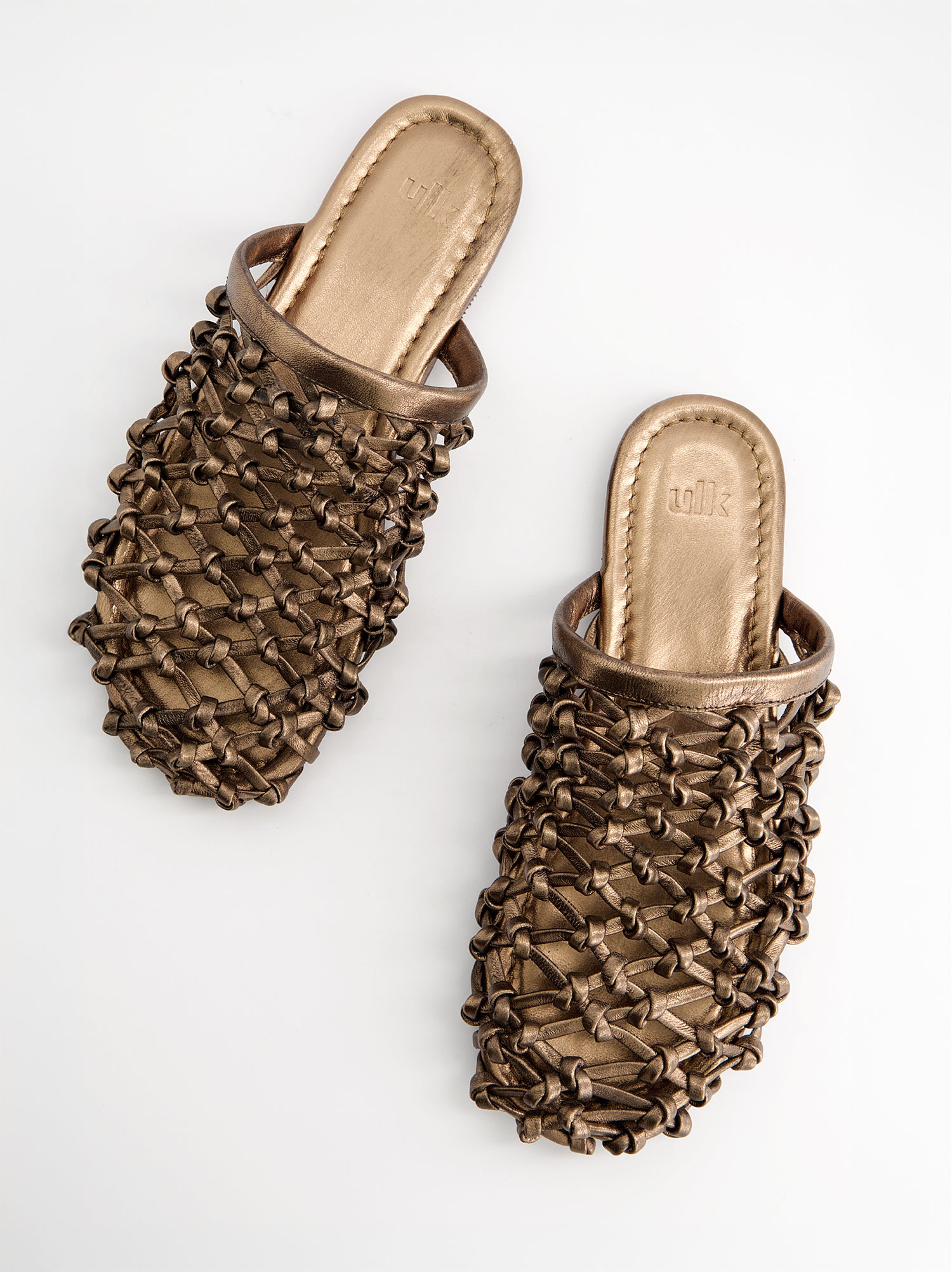 Sandalias mule trenzadas efecto bronce - Siena