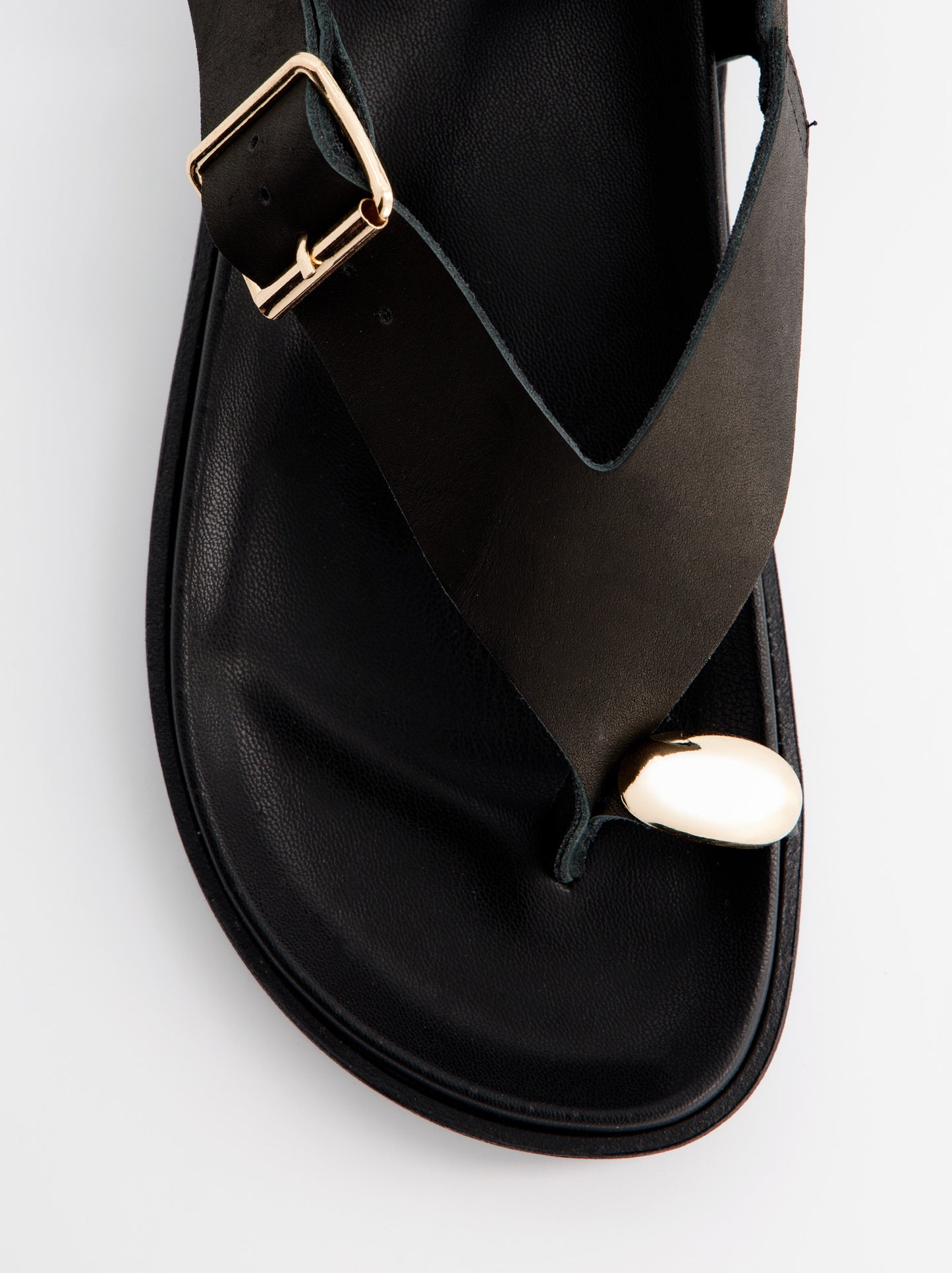 Sandalias negras de piel - Lago