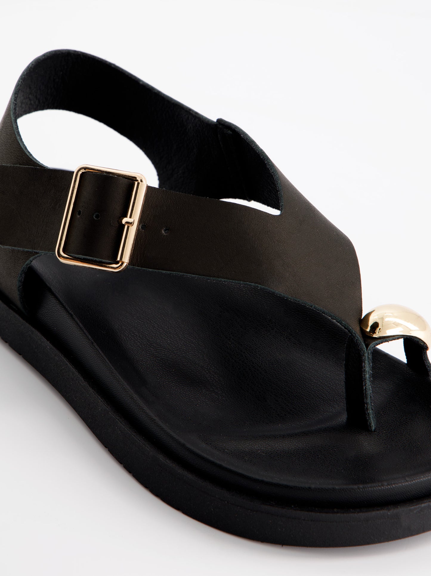 Sandalias negras de piel - Lago