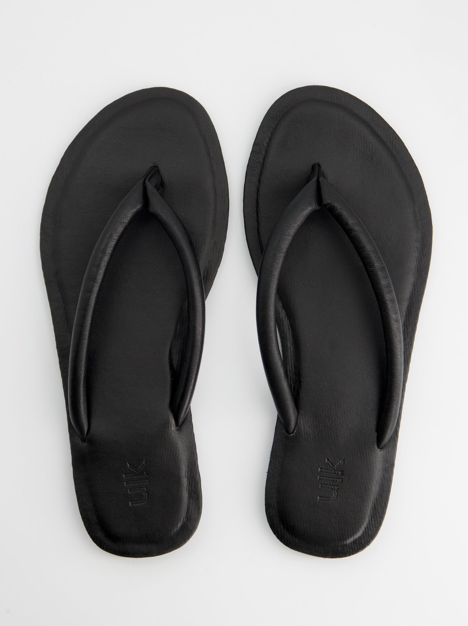Sandalias negras de piel - Nude
