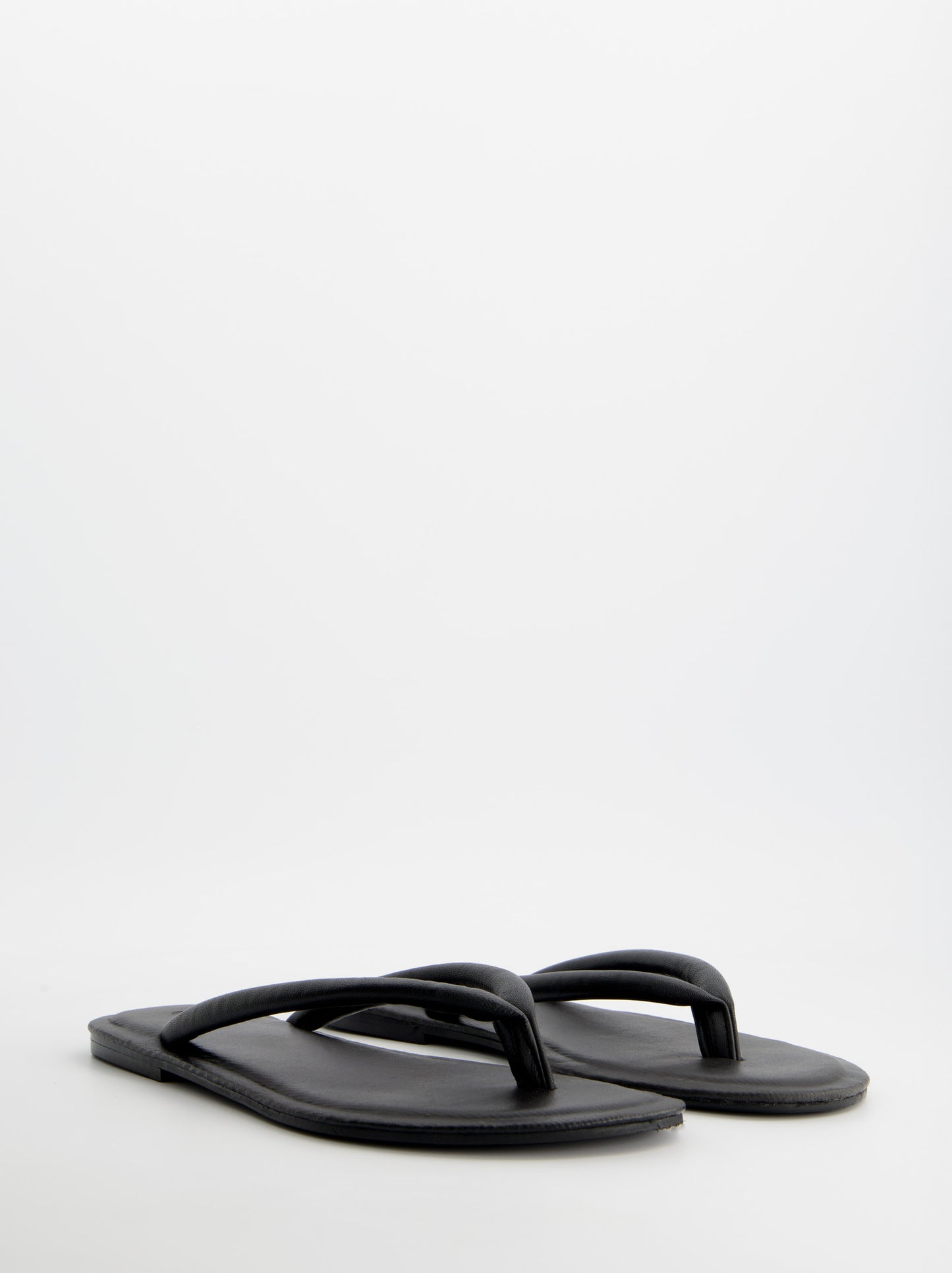 Sandalias negras de piel - Nude