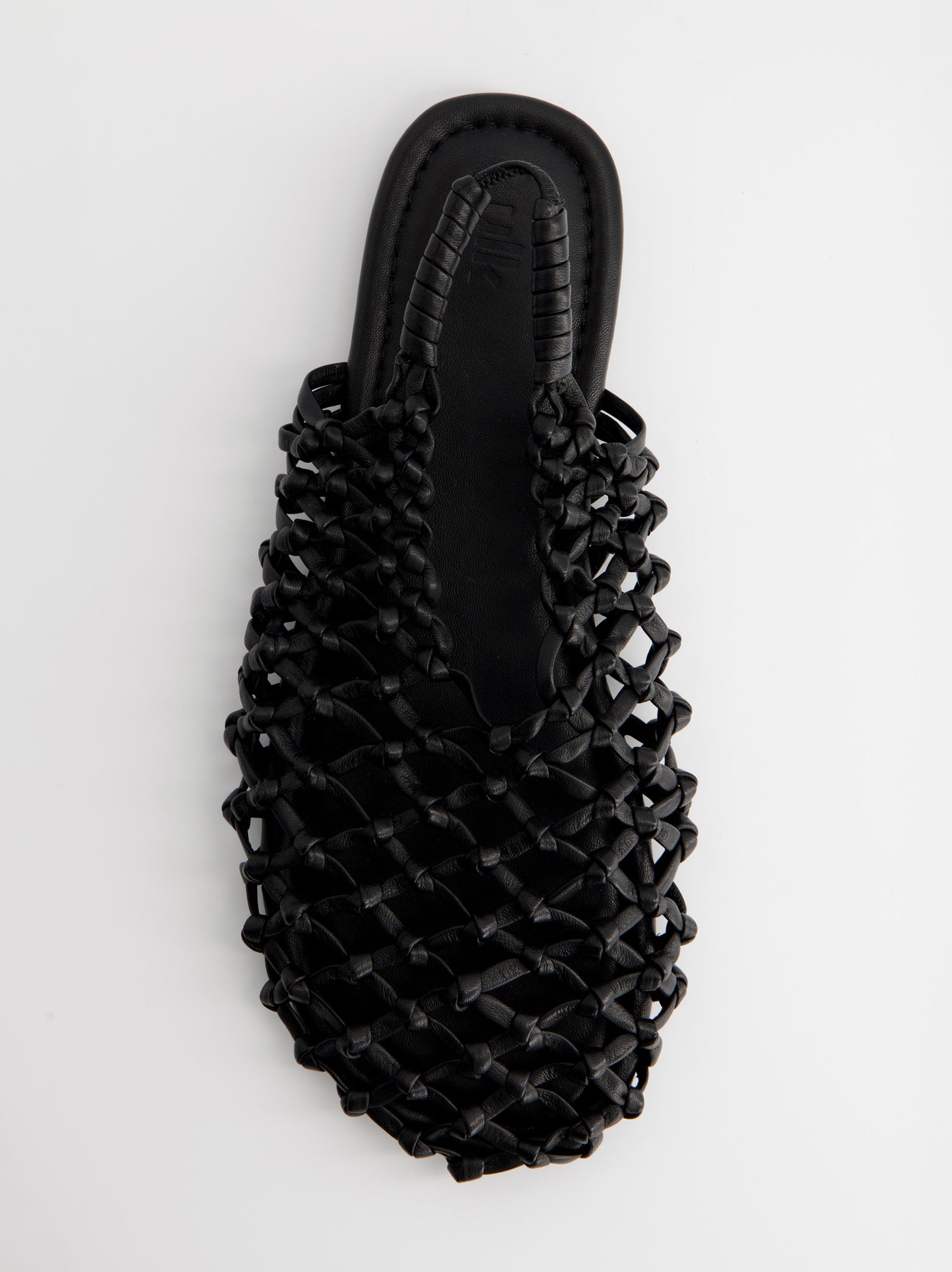 Sandalias negras de piel trenzada - Thunder