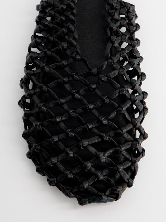 Sandalias negras de piel trenzada - Thunder