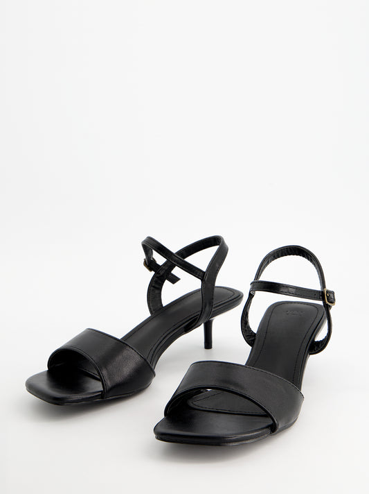 Sandalias negras tacón bajo - Partty