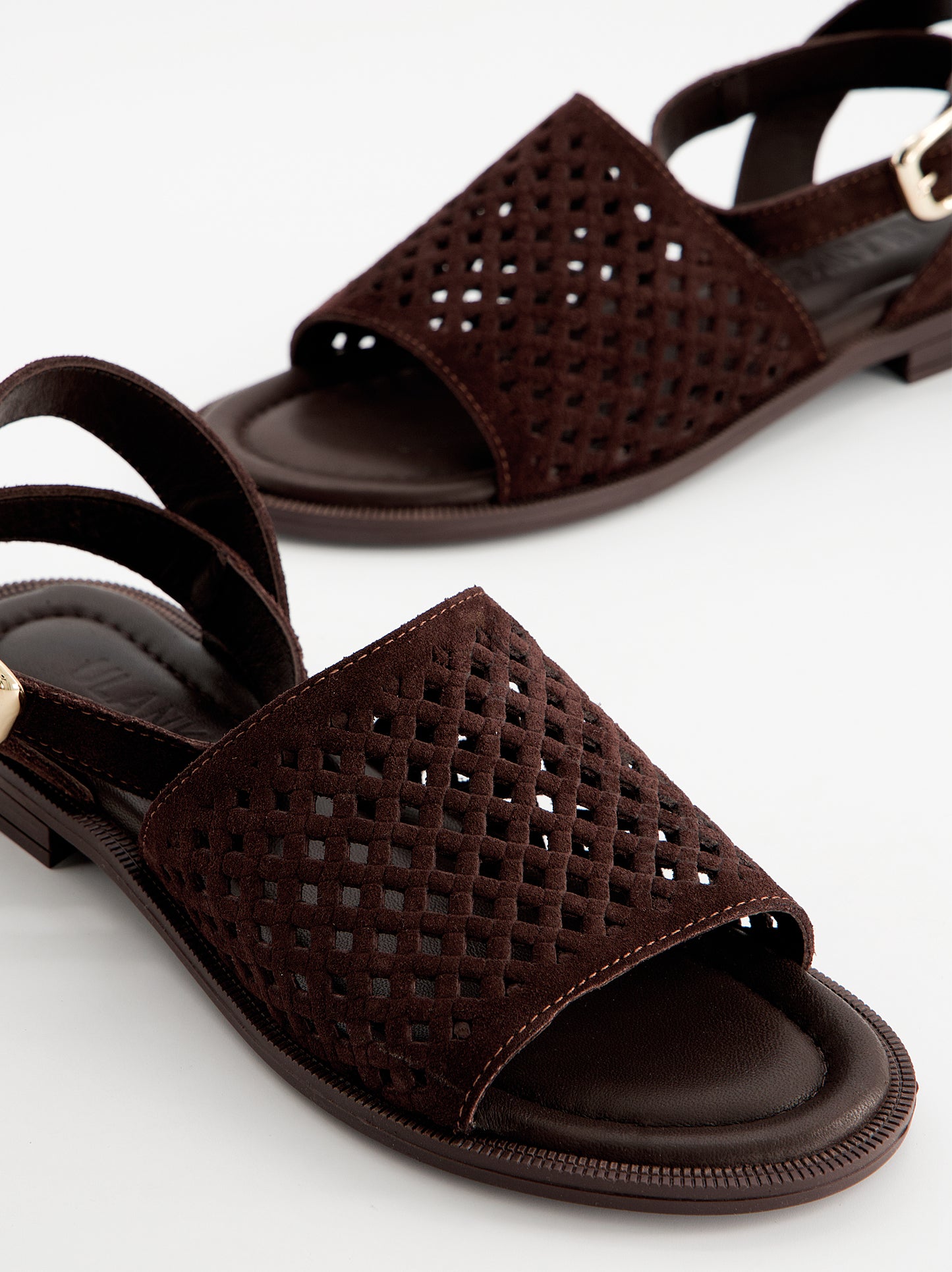 Perforated suede flat sandals - Norma
