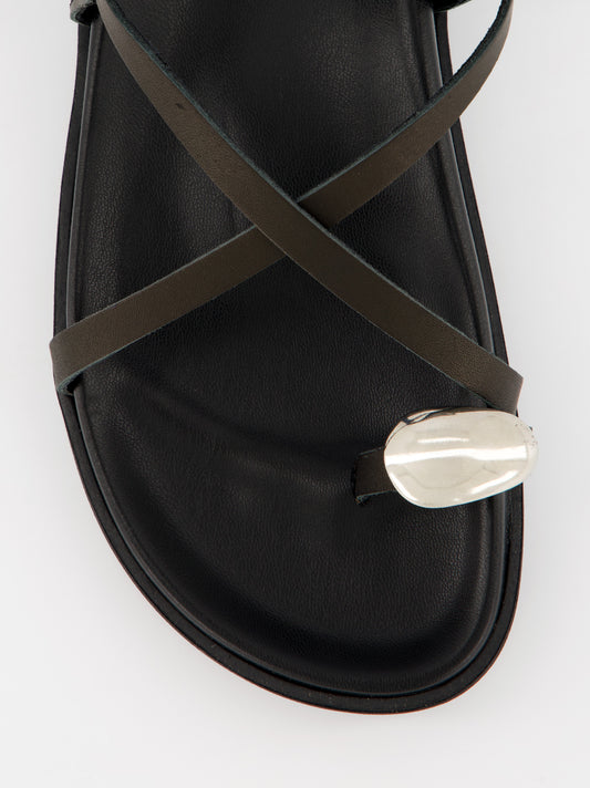Ulanka Anibal Flat Leather Sandals