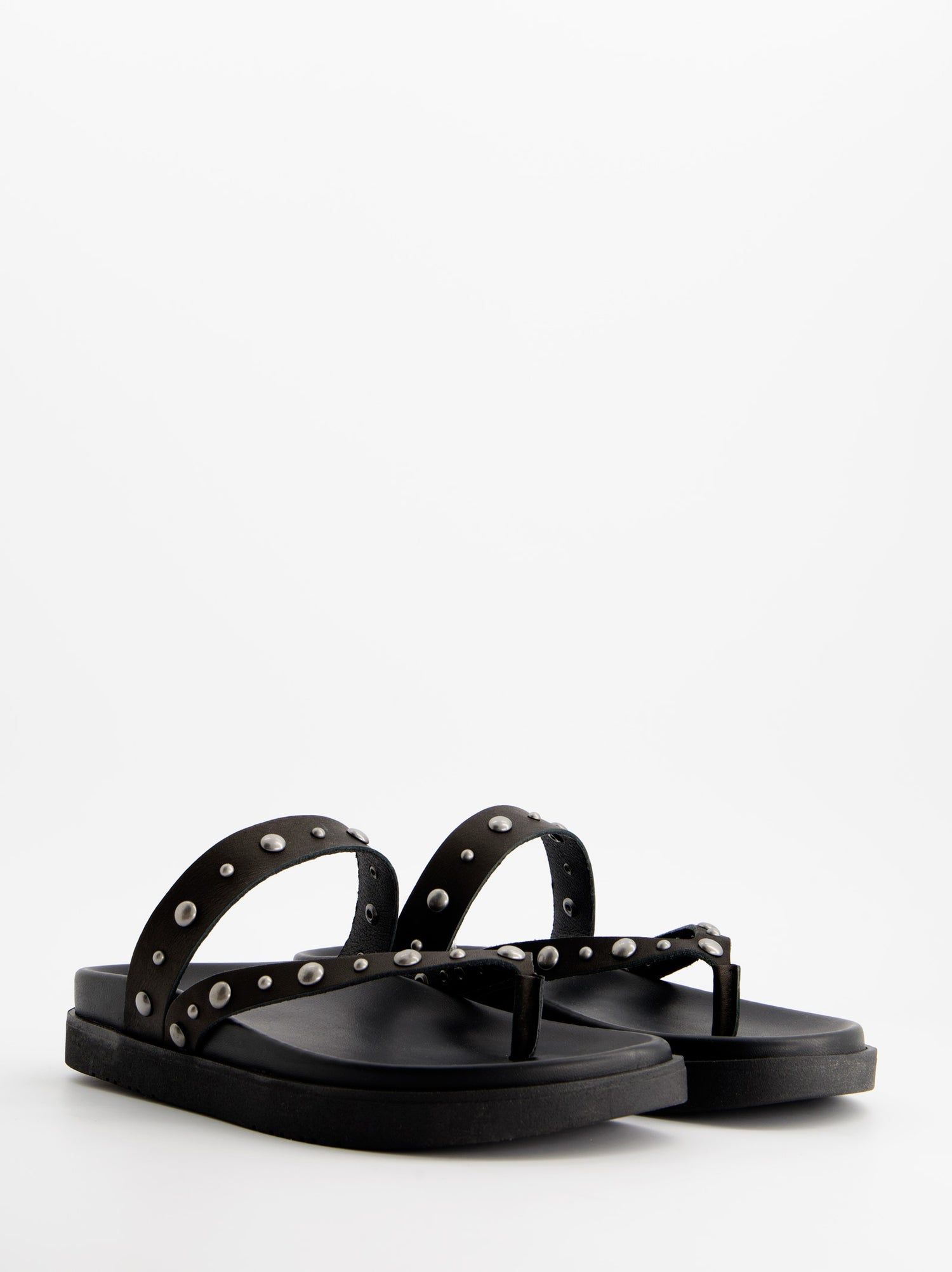Sandalias planas de piel con tachuelas - Holly
