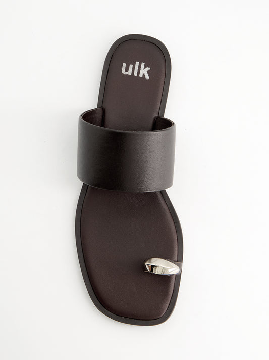 Sandalias planas de piel toe-ring - Fraser