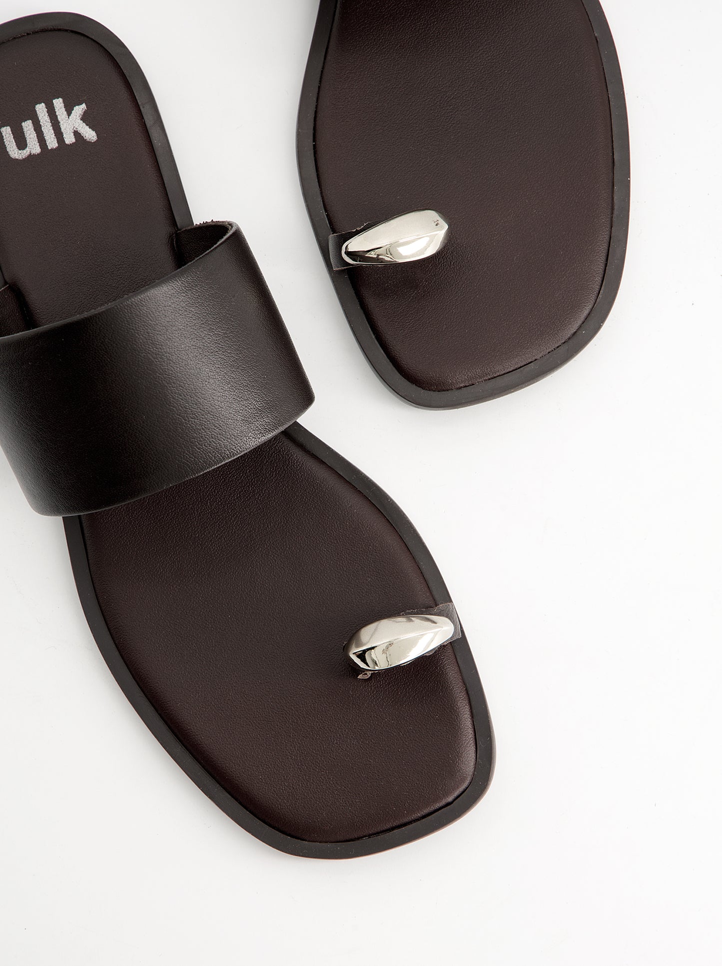 Sandalias planas de piel toe-ring - Fraser